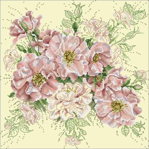 Garden roses patterns counted 11CT 14CT 18CT Cross Stitch Sets DIY Chinese Cross-stitch Kits Embroidery Needlework