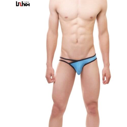 Sexy Briefs Shorts Men Underwear Gay Breathable Mesh U Convex Pouch Underpants Male Low Waist Panties cueca calzoncillo M-XXL