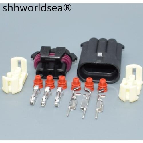 Shhworldsea 3 Pin 1.5 male female Auto Electrical Connector Plug Bearing position sensor connector Fuse box 12059595