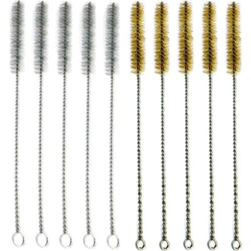 Tube Cleaning Brushes Steel Brass Wire Bristles Cleaning Brushes Set for Bottle Pipe Welding Slag and Rust Remove Cleaner Tool