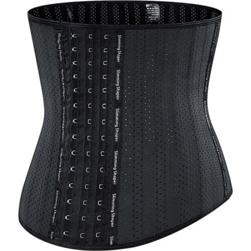 Fiber Win Sexy Women Corset Waist Trainer Latex корсет Abdomen Belt 3 Breasted Bustier 25 Steel Bone Underbust Slimming Shaper