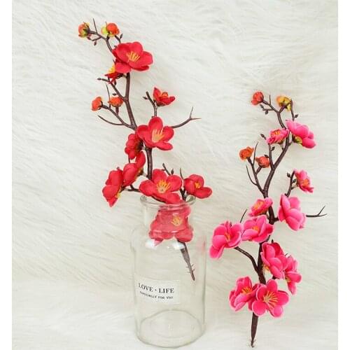 1PC Artificial Silk Fake Flowers Plum Blossom Floral Wedding Bouquet Home Party Decoration Handmade DIY Birthday Cake Decorating