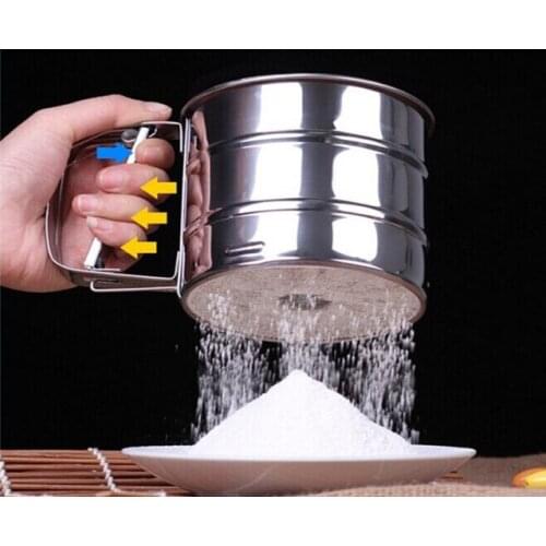 1PC New Stainless Steel Sieve Cup Powder Flour Sieve Mesh Knife Baking Tools Pastry Tools LB 120