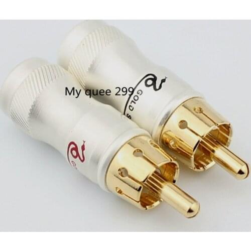 10pcs/lot DIY gold snake RCA Plug HIFI Goldplated Audio Cable RCA Male Audio Video Connector Gold Adapter For Cable