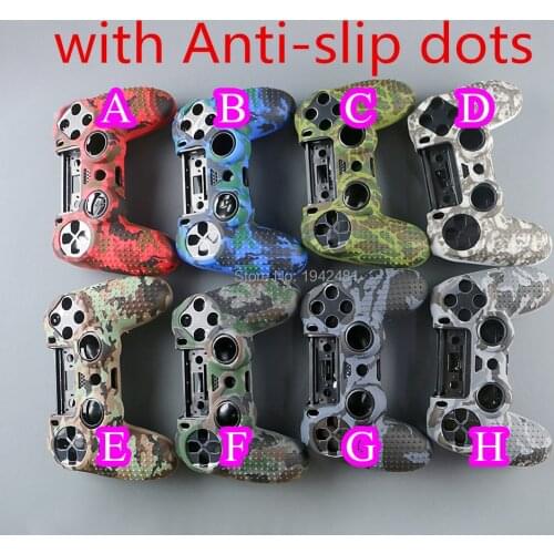 10pcs/lot Camouflage Case Graffiti Studded Dots Silicone Rubber Gel Skin for PS4 Slim/Pro Controller Cover Case for Dualshock4