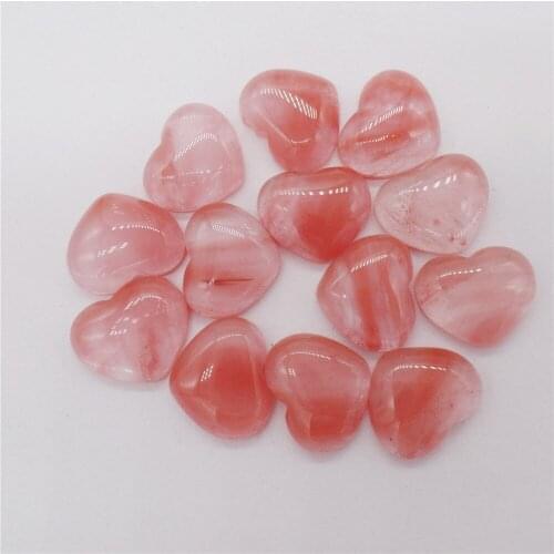 100Pcs 18x15x6mm Red Cherry Quartz Love Heart Cab Cabochon For DIY Jewelry Making Necklace Accessories Exquisite Gift