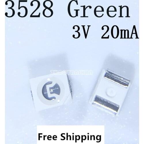10000pcs X Led Lamp 3528 Green 1210 Green 3V SMD diode smd led super-bright-leds Free Shipping SMT Reel