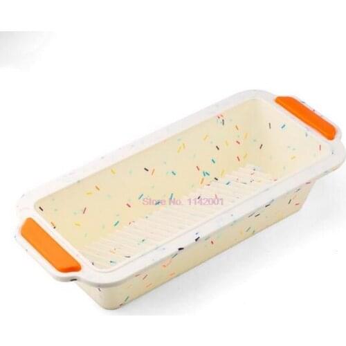 200pcs Rectangular Silicone Bread Pan Mold Toast Bread Mold Cake Tray Long Square Cake Mould Bakeware Non-stick Baking Tools