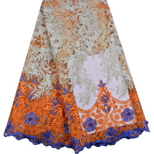 2018 African Laces Fabrics Embroidered Nigerian Guipure French Cord Lace Fabric High-quality African French Net Lace Fabric 1364