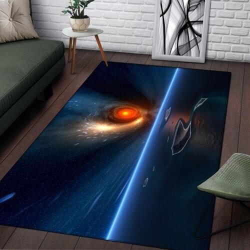 3D universe starry sky carpet large size soft Living room carpet kids bedroom play blue rugs home Decor parlor hallway floor mat