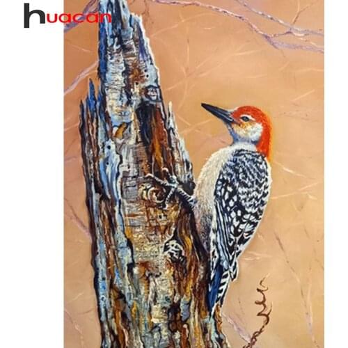 Huacan 5d Diy Diamond Painting Bird Tree Cross Stitch Embroidery Animal Mosaic Wall Stickers Diamond Art