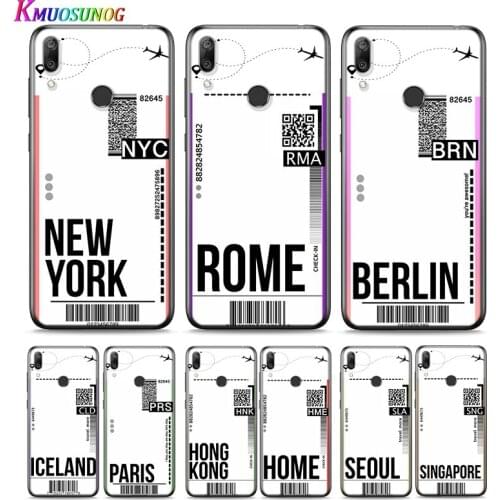 First Class Plane Ticket For Huawei P Smart 2021 2020 Z S Mate 40 RS 30 20 20X 10 Pro Plus Lite 2019 Silicone Phone Case