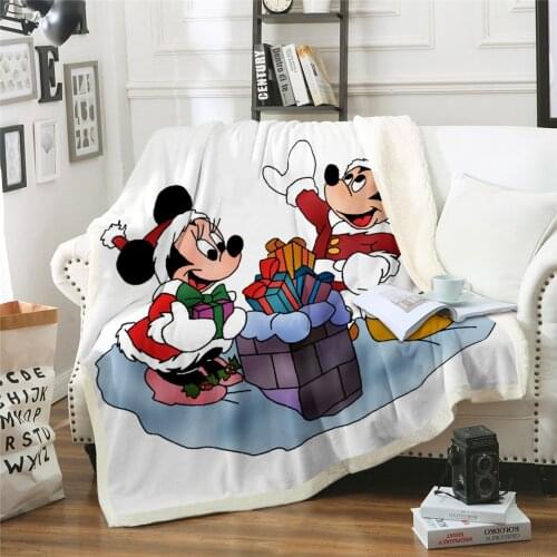 Disney Mickey Minnie Mouse Christmas Series Design Comfortable Soft Blanket Sofa Bedding Children Girls Boys Bedroom Decoration