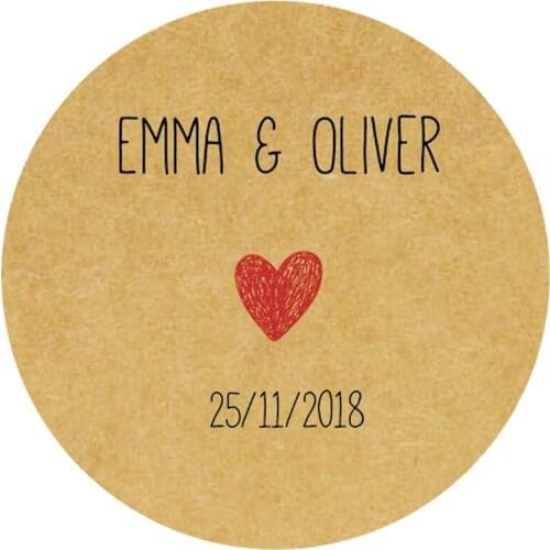 DouxArt 100 Pieces Custom Personalized, Wedding Stickers, 40mm Wedding Favors Baptism Communion Gift Box Labels Seals P015