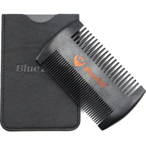 Black Spray Painting Pear Bluezoo Double Face Beard Comb Portable Comb Care Antistatic Makeup Cosmetic Gift for Man Hot Selling