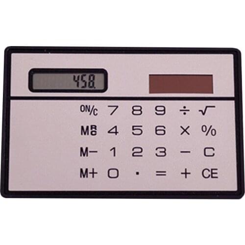 Pocket Solar Powered Slim Credit Card Sized 8 Digit Home Office Mini Calculator SlimSolar Powered Wallet for Women and Men