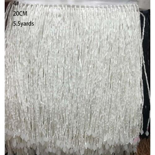 Hot-selling white beaded fringed ribbon decoration fringed fringed fringed fringed lace decoration 30CM party dress 4