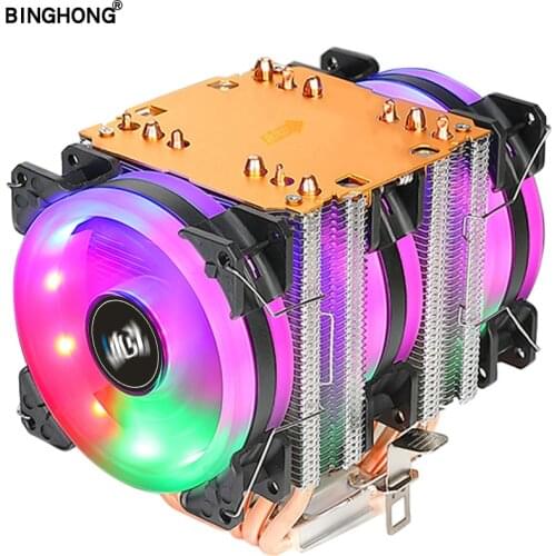 CPU Cooler X79 2011 High Quality 6 HeatPipes Dual Tower RGB Heat Sink 4Pin PWM Fan For Amd And Intel 115X 775 AM3 AM4 1366 PC