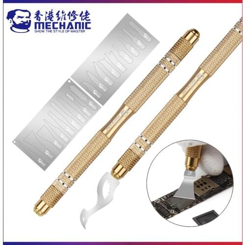 MECHANIC Knife Kit Multi-Function Mobile Phone IC Chip CPU Remover+20pcs Blades Motherboard NAND Glue Removal BGA Repair Tools