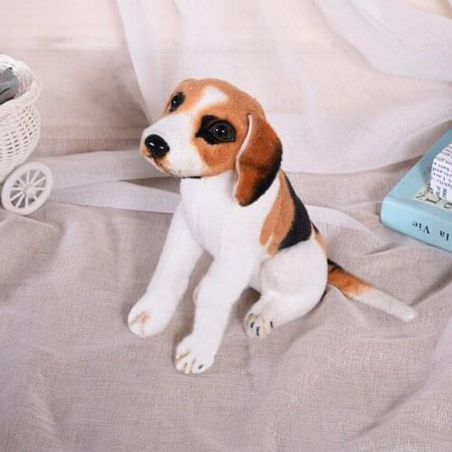 Cute stuffed real life squating beagle toy simulation beagle doll gift about 35cm xf2976