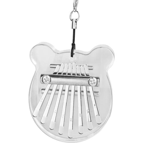 Mini Acrylic Kalimba Crystal Transparent 8-Tone Thumb Piano with Lanyard Thumb Piano Keyboard Musical Instrument