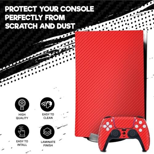 Carbon Fibre Stickers Decals for PS5 Console and Game Controller