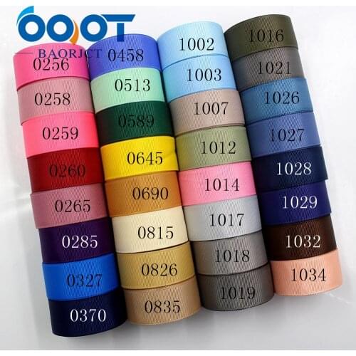 OOOT BAORJCT 181014-L25mm-2,25mm 10yards Solid Color Ribbons Thermal transfer Printed grosgrain,DIY Clothing handmade materials