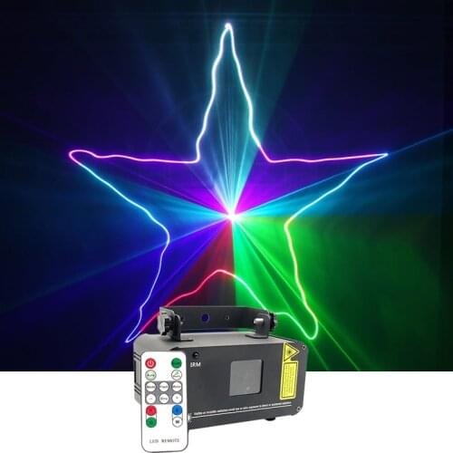 Dj Light 1 Head RGB Full Color Laser by DMX512 Remote Control Image Lines Beam Scans Dance Bar Home Party Disco Effect Lighting