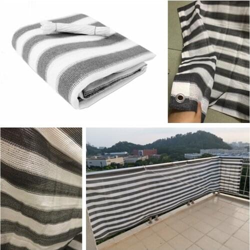 0.9x5m Striped Balcony Shade Cloth Anti-UV Sunshade Net Garden Yard Plant Shade Net Anti-aging Fence Mesh Shadow Cover