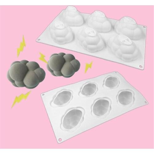 6 Cloud Series Shape Mousse Silicone Cake Mold Diy Baking Dessert Baking Mold Cloud Bubble Mold Suitable for Microwave Oven