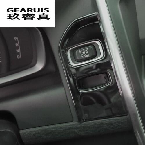 Special Car Interior keyhole panel decorative cover trim Black stainless steel strip key ring cover sticker for Volvo XC60 XC70