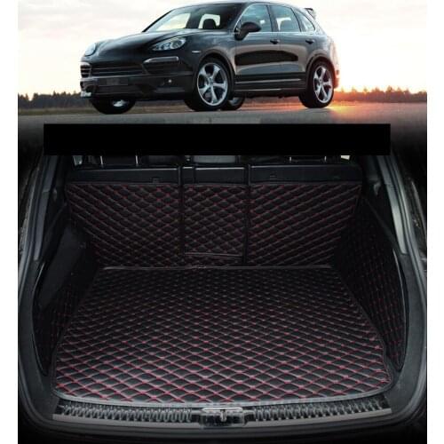 Car styling luxury fiber leather car trunk mat for porsche cayenne 2002-2020, 2019 2018 2017 2016 2015 2014 995 accessories