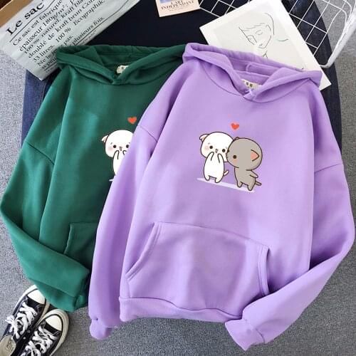 Funny Oversized Sweatshirt Men/women Anime Aesthetic Hoodie Couple Clothes Harajuku Graphic Sweatshirts Kpop Casual Jumper
