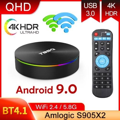 T95Q QHDTV Android 9.0 Smart TV Box BT 2021 Smart TV Box With 2.4G 5.8G Dual Wifi Amlogic S905X2 Quad Core Android Set Top Box