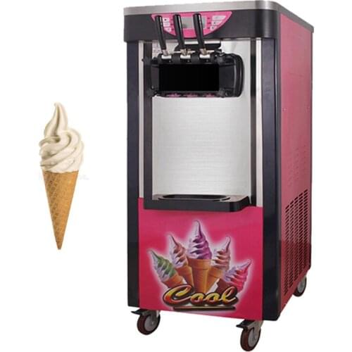 Three-Color Commercial Desktop Soft Ice Cream Machine 220V 110V Vertical Make Ice Cream Intelligent Sweetener Ice Cream Maker