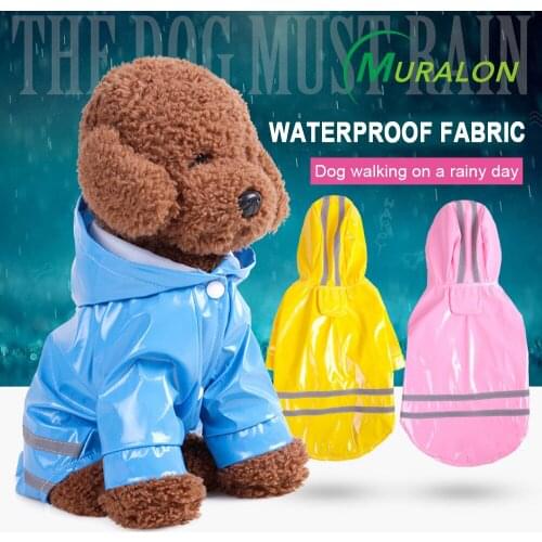 XL Pets Dog Clothes Hooded Raincoats Reflective Strip Dogs Rain Coat Waterproof Jackets Outdoor Breathable Clothes For Puppies
