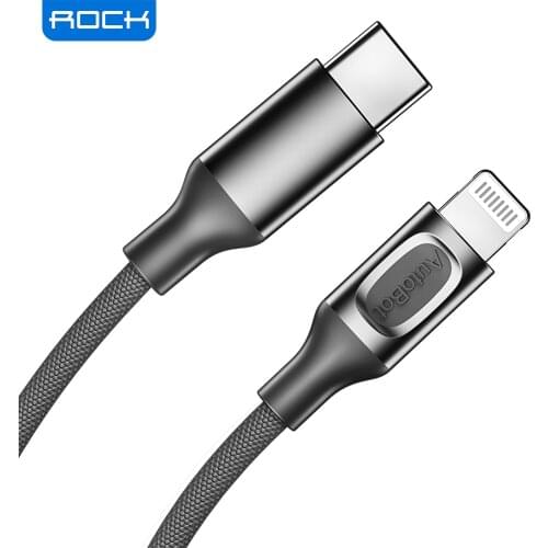 Rock 18W MFi PD Type C to Lightning Charging Cable for iPhone 12 Pro Max 12 Mini 11 Pro Xs X 8 Plus Macbook USB C Charger Cable