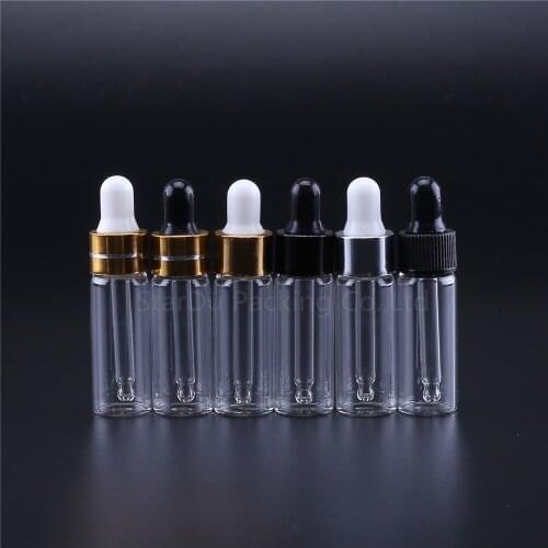 10pcs 5ml Mini Empty Esstenial Container Perfume Bottle ,5cc Glass Makeup Portable Aromatherapy Oil With Glass Dropper