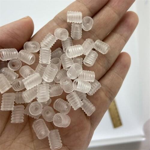 1000 pcs transparent pillar tube silicone stopper buckle elastic band buckles