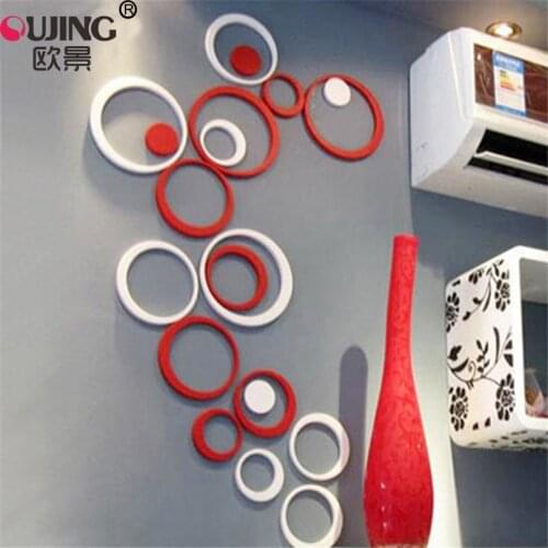 5Pcs/set 3D Polka Circle Dots Wall Sticker For Kids Room Home Decor Round Plastic Poster Wedding Christmas Decoration Art Mural