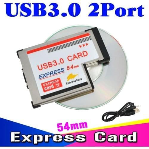 Kebidumei USB3.0 to Expresscard Express Card Adapter 5Gbps Dual 2 Ports HUB PCI 54mm Slot ExpressCard For Laptop Notebook