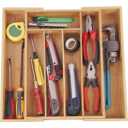 Bamboo Expandable Drawer Organizer Premium Cutlery And Utensil Spoon Cutlery Separation Oganizer Kitchen Drawer Divider Tray