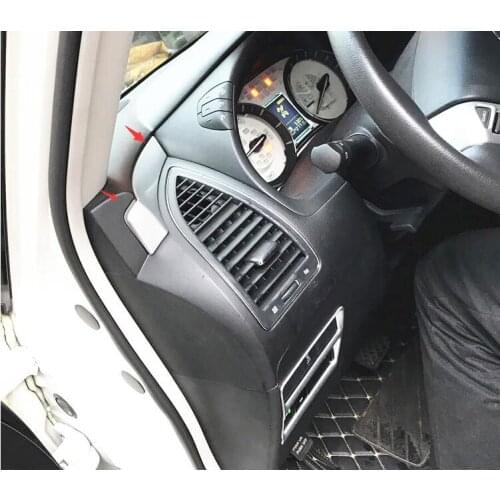 Bbincar ABS Chrome Front Center Control Decorative Cover Trims 2pcsFor Nissan patrol Y62 2011-2017