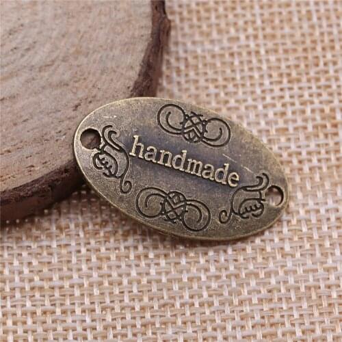 Free shipping 26pcs 32mm antique bronze handmade charms diy retro jewelry fit Earring keychain hair card pendant accessories