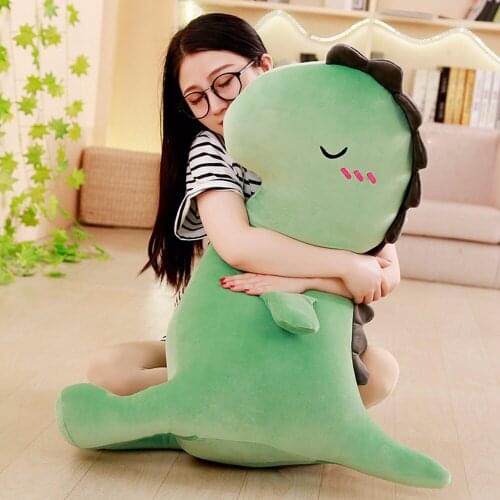 Large 80cm green cartoon dinosaur plush toy soft cotton doll sofa cushion hugging pillow christmas gift b2868