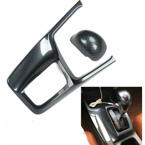Car Center Gear Shift Box Panel + Shift Knob Cover Trim For Honda Civic 9th 2012-2014 AT
