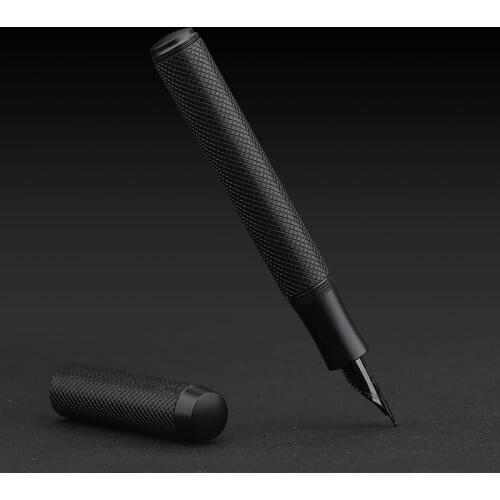 Moonman Delike Black Metal Fountain Pen Titanium Black EF/F/Bent Nib Brass Steel Beautiful Tree Texture Excellent Writing Pen