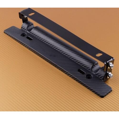 CITALL Universal Car Adjustable Carbon Fiber Texture Front Bumper License Plate Holder Mount Bracket for Toyota BMW AUDI VW Ford