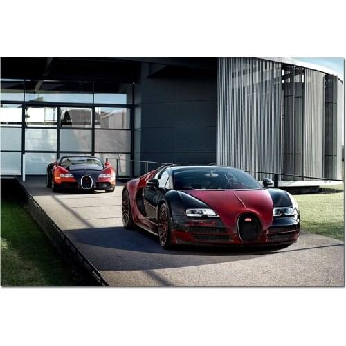 Bugatti Veyron Sport Car Photo Decorative Posters and Prints Canvas Painting Wall Art Picture For Living Room