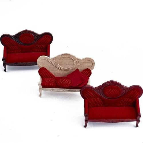Long Sofa Furniture For Diy Dollhouse Dolls Accessories Kids Pretend Play Toys